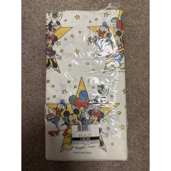 Vintage Disney Mickey Mouse & Pals Paper Table Cover Paper Tablecloth - Picture 3 of 8